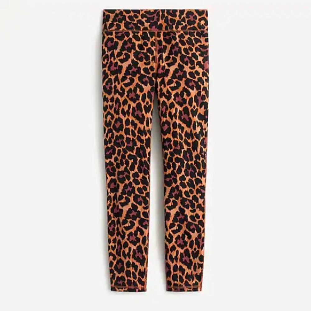 J Crew 7/8 high-rise leggings in leopard